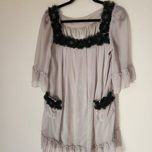 Japanese Boutique Light Grey Floral Dress - Size M